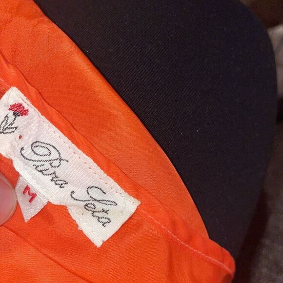 Pura Seta Silk‎ Top Womens Medium Sleeveless Buttons Orange - Picture 4 of 5